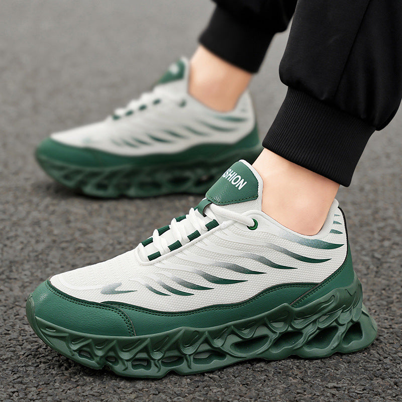 Men's Lace-up Sneakers Thick-soled Vulcanized Shoes Outdoor Running Sports Casual Shoes