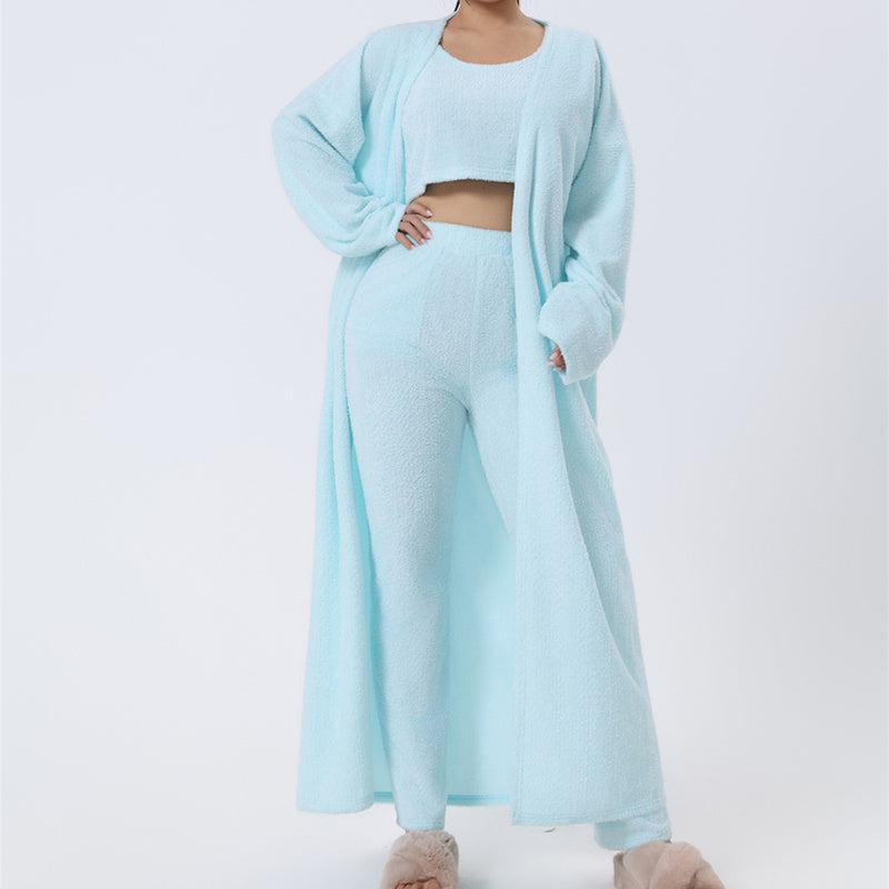 Cute Loungewear, Warm Suit Sets, Lounge Set, 3 Piece Pant Sets, Women Dress