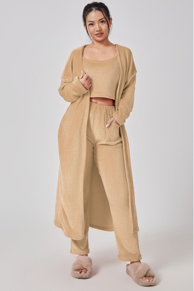 Cute Loungewear, Warm Suit Sets, Lounge Set, 3 Piece Pant Sets, Women Dress