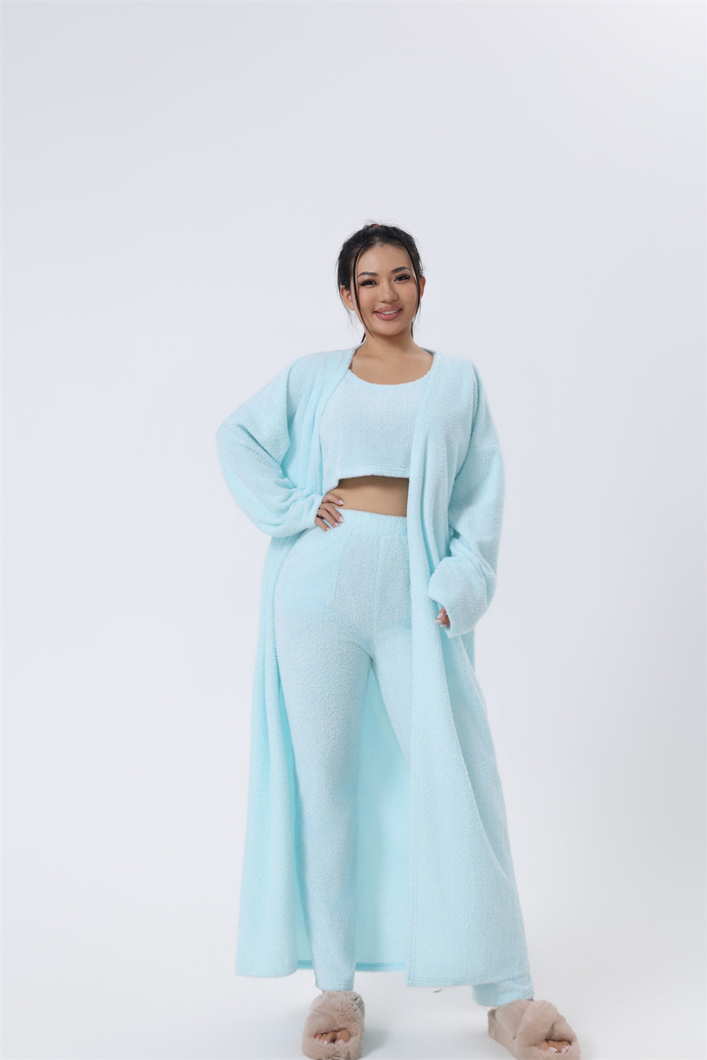 Cute Loungewear, Warm Suit Sets, Lounge Set, 3 Piece Pant Sets, Women Dress